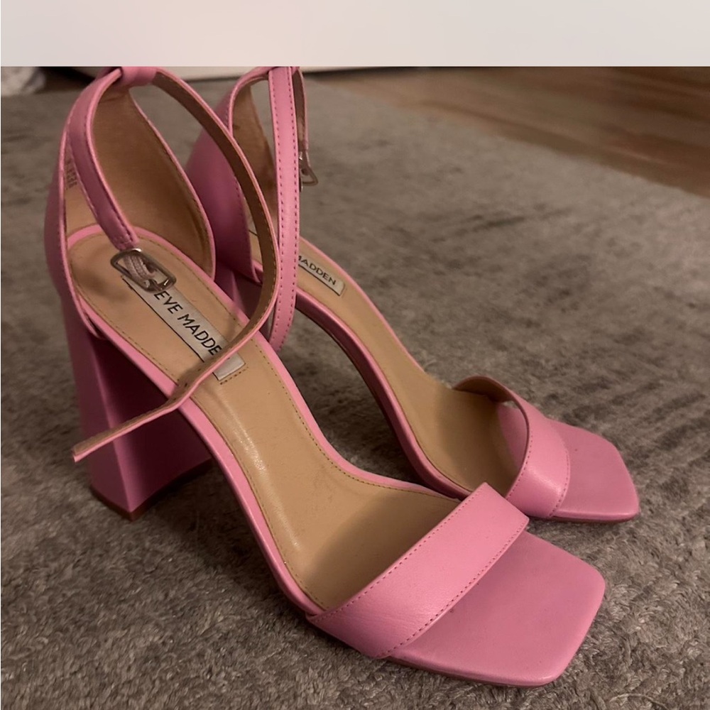 Steve Madden Pink Block Heel Sandals